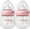 Oberni Glass Baby Bottle, Anti-Colic Baby Bottles with Slow Free Flow Breast-Like Teat 120ml (Pack of 2), 0m+ Newborn, Pink