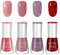 DMQ Nail Polish Set, 4Pcs Pink Purple Red Glitter Nail Varnish, Quick Dry & Long Lasting Nail Gel, Water Based Natural Nail Polish Gel for Women Girls DIY Nail Art Manicure at Home - No Need UV Lamp