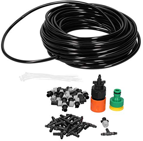 Système De Refroidissement Par Brumisation, Kit D'irrigation Goutte à Goutte Pour Serre De 20 M, Système D'arrosage Suspendu Pour Plantes Avec 20 Buses De Brumisation, Système De Brumisation Extérieur