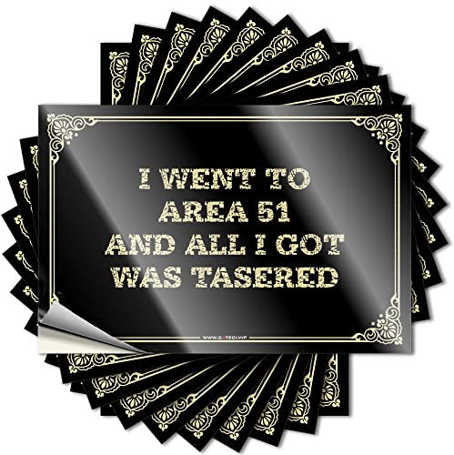 Inappropriate Stickers I Went to Area 51 and All I Got was Tasered Aufkleber, lustige Barschilder für Zuhause, Bar, Mädchen, Autoaufkleber (8 x 12 cm)