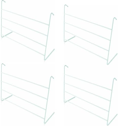 Q&H - 4 Bar Radiator Airer - Indoor Clothes Dryer Rack - Laundry Towel Rail Holder - Lightweight Cloth Hanger - Clothes Drying Rack - Rubber End Caps - Towel Hanging Bars - White, 36 x 51 x 17 cm (4)