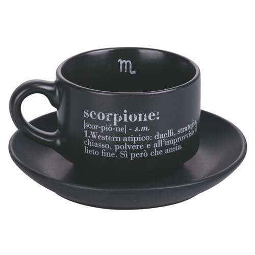 Villa d'Este Home Tivoli Tazzina caffè 90 ml con piattino in porcellana, Victionary Scorpione