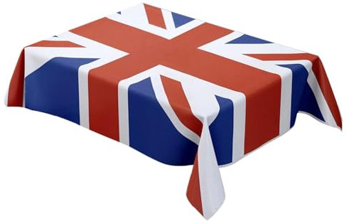 Tischdecke mit Union-Jack-Flagge, Union Jack-Tischdecke, rechteckige Tischdecke, britische Dekorationen, britische Dekorationen