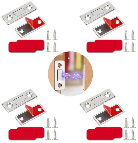 4 Stück Türmagnet für Möbel-Magnetschnäpper,Ultra Dünn Magnete für Schranktüren,Schrankmagnete,Schrank Magnetverschluss,Magne Türschließer,Türmagnet Geeignet für Küchentüren,Fenster,Schubladen