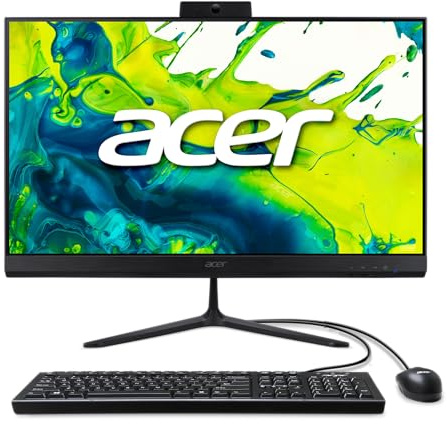 acer Ordinateur de bureau Aspire C27 AIO | Écran Full HD IPS 120 Hz 27 po | Processeur AMD Ryzen 5 7430U Hexa-Core | AMD Radeon Graphics | 16 Go DDR4 | SSD PCIe 512 Go | Wi-Fi 6 | Clavier et souris
