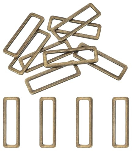 sourcing map Metallringe, flach, rechteckig, 32 mm, rechteckige Schnallenringe, quadratischer Riemen, Gurtband für Tasche, Gürtel, Geldbörse, DIY, Handwerk, Bronze, 8 Stück, bronze, 32mm(1-1/4 inches)