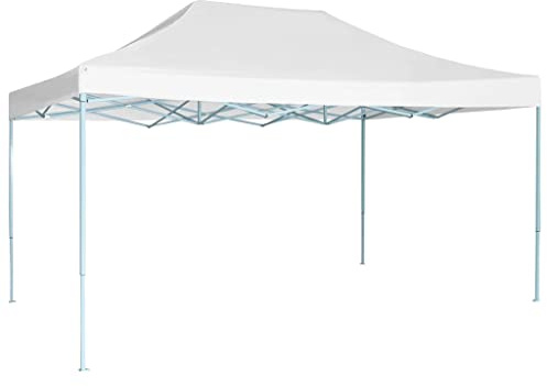 Tonnelle de Jardin Pliable, Tente de Réception Pavillon Barnum de Jardin Professionnelle 3x4 m Acier Blanc