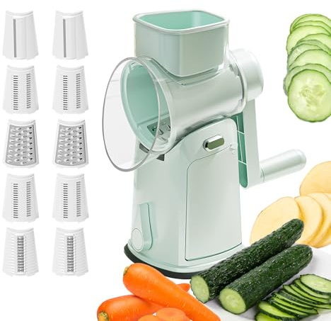 Food Slicer - Fruit and Vegetable Slicer for Kitchen, Manual Food Chopper with Crank Handle Kitchen Accessories for Home Kitchen Tomato Carrot Cabbage Lemon Potato