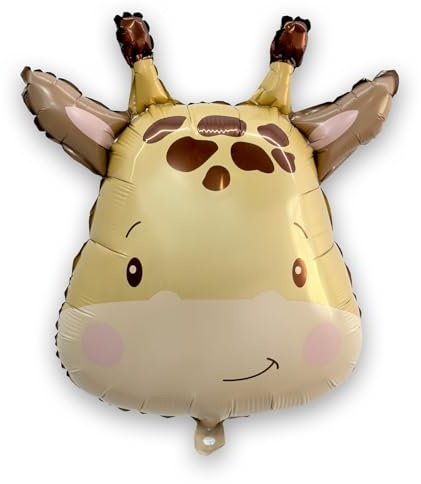 YuBeiKoo Dschungel Safari Luftballons, 6 Stück Folienballon Giraffe | Helium Ballon, Ungiftig, Robust, Giraffe Luftballons, Giraffe Deko Geburtstag, Kinder Geburtstag Party Deko