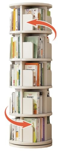 Große Kapazität 360° Drehbares Bücherregal Bodenstehendes Einfaches Regal Für Das Arbeitszimmer Im Home Office(40 * 159cm)