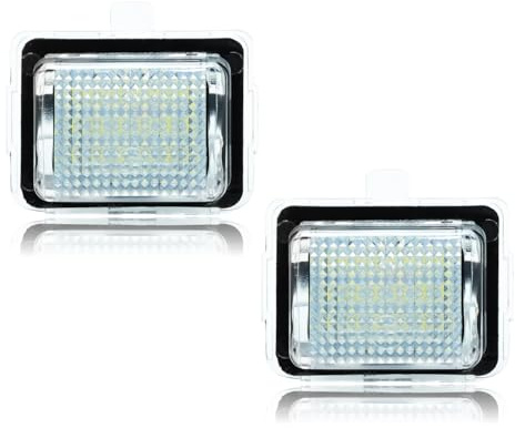 DYNVEX LED Kennzeichenbeleuchtung für C-Klasse W204 C204 S204 CLS-Klasse W204 E-Klasse W212 C207 S212 S-Klasse W221 C216 SL-Klasse R231, [Can-bus Fehlerfrei] und 18 SMD Nummernschildbeleuchtung