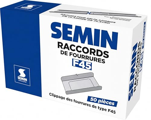 SEMIN Raccord de Fourrure RAC 45 - Boîte de 50 Pièces - Acier Galvanisé - Compatible Fourrures 45 et 47 mm - Jonction Profilés pour Plafond Plaque de Plâtre - Pose Rapide