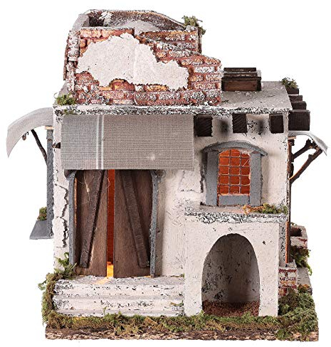 Holyart Casa araba Porte e finestre 30x30x25 cm presepe di Napoli