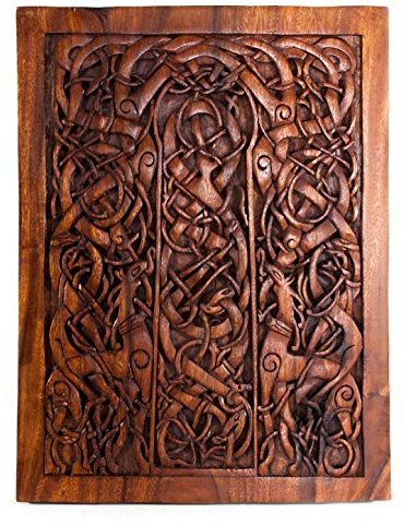 Urnes Wikinger Wandbild Wandschmuck Wikinger Kunst, Handarbeit aus Holz