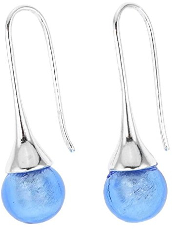 Boucles d'Oreilles Pendantes Murano - Bleu Ciel