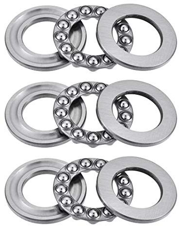 sourcing map 3 Stück 51103 Axialkugellager 17mm x 30mm x 9mm Chromstahl Einweg Rollrichtung