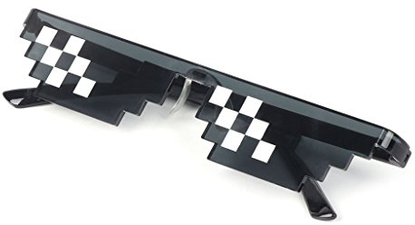 Premium-Qualität Thug Life Pixelated Sonnenbrille, Neuheit Unisex Mosaik Brille Party Deal mit ihm MLG Shades Toy 8-Bit