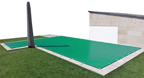 Toldo de Invierno para Piscina 8 x 4m más 15 cm por Cada Lado para Anclaje (8,3 x 4,3m) de Color Verde (Exterior) / Verde (Interior) + Saco de Almacenaje de Regalo