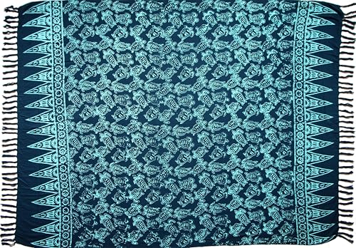 ca.100 Modelle im Shop Sarong Strandtuch Pareo Wickelrock blau Schildkröte Sar21