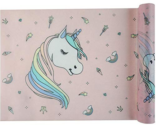 WOOOOZY Tischläufer Pastell Einhorn, 5m x 30 cm