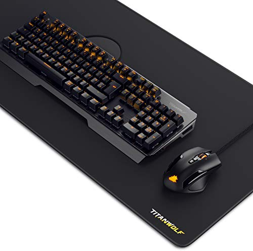 TITANWOLF Tastatur und Maus Set und Mauspad, Mechanische Tastatur ALUMAR MMO 10800dpi Gaming Maus Specialist XXL Mauspad, Mechanical Keyboard, Anti-Ghosting, LED Backlight, 19 Lichtmodi, Makro-Modus