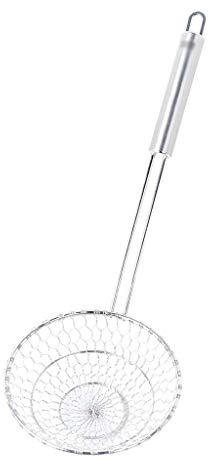 Espumadera Colador Acero inoxidable Araña Skimmer, Pequeño colador de cocina colador 9.8x 4.9 Coladores de Cocina