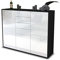 Stil.Zeit Highboard Kommode Patricia, Korpus anthrazit matt, Front Hochglanz-Design Weiß (136x108x35cm), Push-to-Open Technik & Leichtlaufschienen