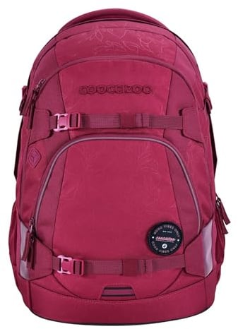 coocazoo Schulrucksack Mate „Berry Boost”, Beere, ergonomischer & anpassbarer Tornister, höhen- & größenverstellbar, mit Brustgurt & Hüftgurt, ab der 3. Klasse