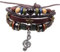 Wedity Armband mit Musiknoten Geflochtenes Armband mit Sternen Seilarmband aus Leder Handaccessoires für Damen und Herren