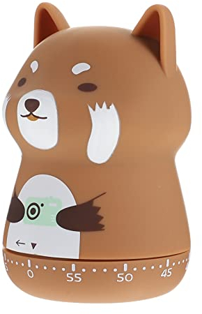 DOITOOL Minuteur de Cuisine Mignon en Forme de Panda Rouge - Alarme puissante de 60 Minutes - Décoration de Table pour la Cuisine, Le Travail, la pâtisserie, Les Enfants, Les Enseignants, Le café