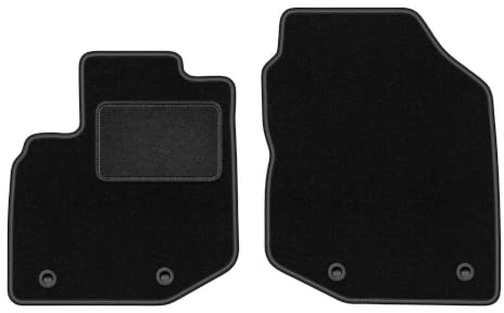 Velours-Fußmatten vorne passend für Honda Jazz III 2011-2014, Schwarz, LUX | passend für Schrägheck; Velours-Teppich (Polypropylen), ca. 6,5 mm; rutschfest, ovale Befestigungen (Typ HND)