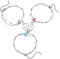 PiercingJak 2-4 Stücke Freundschaftsarmband mit Gravur Herz Puzzle Strass Anhänger Edelstahl Armkette Liebe Freundschaft Armbänder Personalisierte Geschenke für BFF Partner Familie Paare
