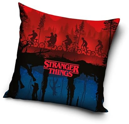 Stranger Things Kissenbezug, quadratisch, 40 x 40 cm, 100 % Polyester, Rot