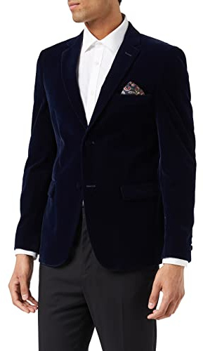 Gary – Men’s Velvet Blazer Classic Smart Casual Tailored Fit Wedding Suit Jacket