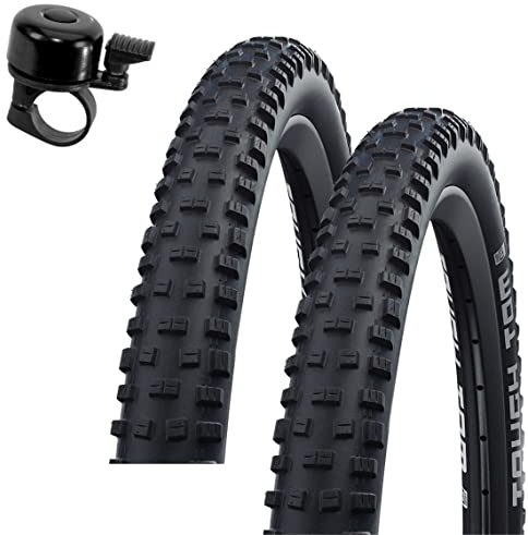 2 x Schwalbe Tough Tom K-Guard Fahrradreifen Pannenschutz Fahrrad Mantel Decke 54-559 (26 x 2,10) inkl. Fahrradklingel