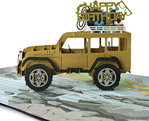 CUTPOPUP Happy Birthday Truck Pop Up Karte, Pop Up Geburtstagskarte, 3D Grußkarten Geburtstag, Glückwunsch Pop Up Karte, Geburtstag LKW DE