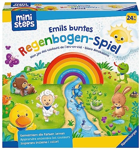 Ravensburger ministeps 4582 Emils buntes Regenbogen-Spiel, erstes Spiel zum Farbenlernen, Spielzeug ab 2 Jahren