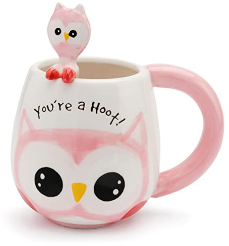 Mousehouse Gifts - Owl Mug and Spoon Set, Novelty Animal Mugs for Children