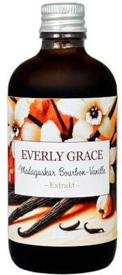 Everly Grace alcohol-free organic bourbon vanilla extract from Madagascar, vanilla without alcohol, liquidvanilla extract for baking, natural vanillaessence, vegan, no additives, made from real pods