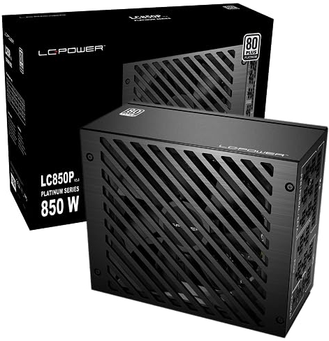 LC-POWER Alimentatore 850w Modulare Gaming, 80 Plus Platinum, ATX 3.0, PCIE 5.0, CE/TÜV, Ventola 135mm, Protezione Completa(LC850P V3.0)
