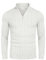 COOFANDY Half Zip Pullover Herren Feinstrick Zopfmuster Pulli Stehkragen Langarm Swestershirt Winterpullover Weiß XL