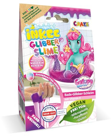 INKEE Slime de Bain Galupy Mermaid | Poudre de Bain avec Vitamine E, Slime de Bain Enfant Rose Fluo avec arôme Barbe à Papa, 100g de Poudre Slime