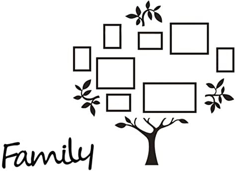 Uonlytech Décoration Murale Noire Autocollant Sticker Pour Salon Décoratif Décalcomanie Murale Usage Intérieur