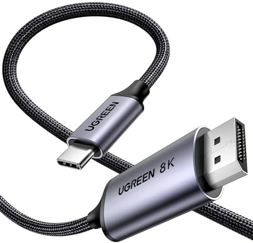 UGREEN 2M Câble USB C DisplayPort Bidirectionnel 8K 60Hz 4K 240Hz 32.4Gbps HDR Adaptateur Type C DP1.4 Thunderbolt 4 3 Compatible avec iPhone 16 Plus Pro Max 15 MacBook iPad Galaxy S24 Tab S9