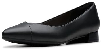 Clarks Women's Natalyn Wish Ballet Flat, Black Leather, 6.5 Medium