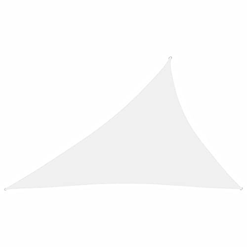 Vopese Toldo de Vela Triangular Tela Oxford Blanco 4x5x6,4 m Toldos Impermeable Protección Rayos UV para Exteriores Terraza Balcon Patio Jardín