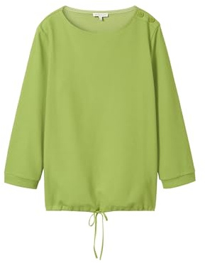 Tom Tailor Damen Longleeve mit Kordelzug, 26778 - PEA Green, M
