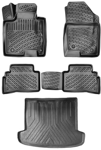 fussmattenprofi.com Juego de alfombrillas de goma 3D y bandeja de maletero para Hyundai Tucson IV año de fabricación a partir de 2021 | Borde alto para todo tipo de climas alfombrillas I TPE inodoras