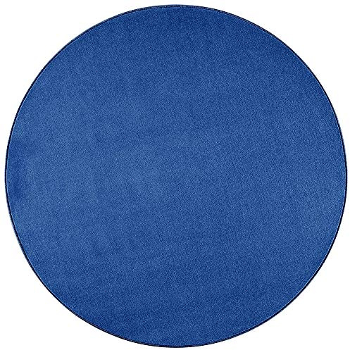 Teppich Boss - Nasty Floor Kurzflor Teppich Rund 133cm oder 200cm Ø, Farbe:Blau, Durchmesser:200 cm rund