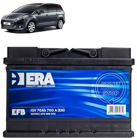 Batteria 70Ah EFB per Peugeot 5008 II 1.2 1.6 benzina 1.6 2.0 gasolio 2016+